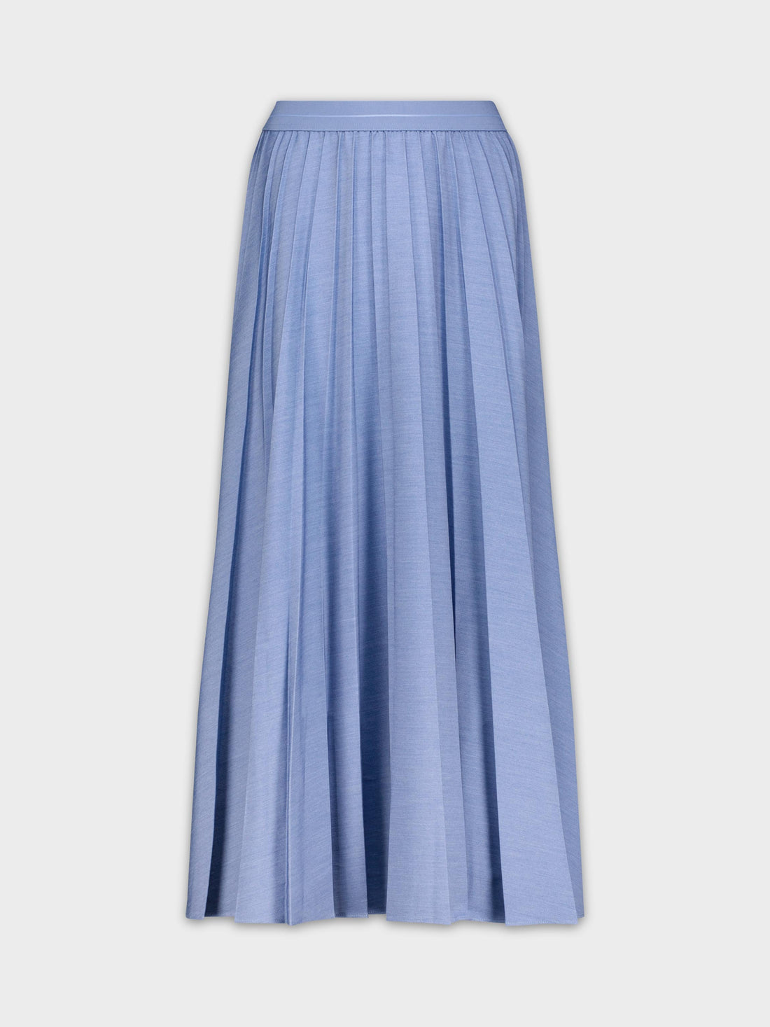 PLEATED SKIRT 37&quot;-DENIM LT BLUE