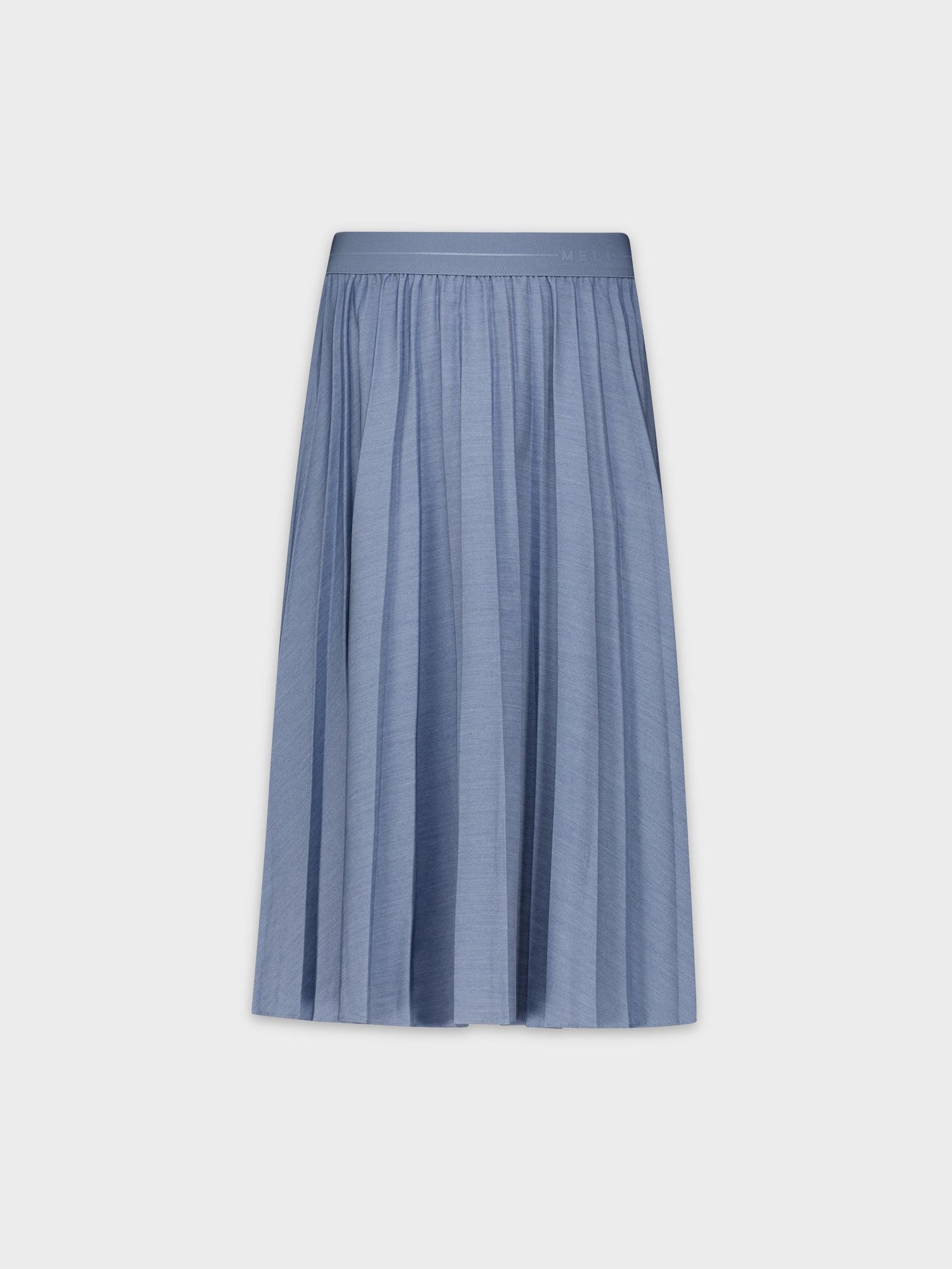 PLEATED SKIRT 24&quot;-LIGHT DENIM