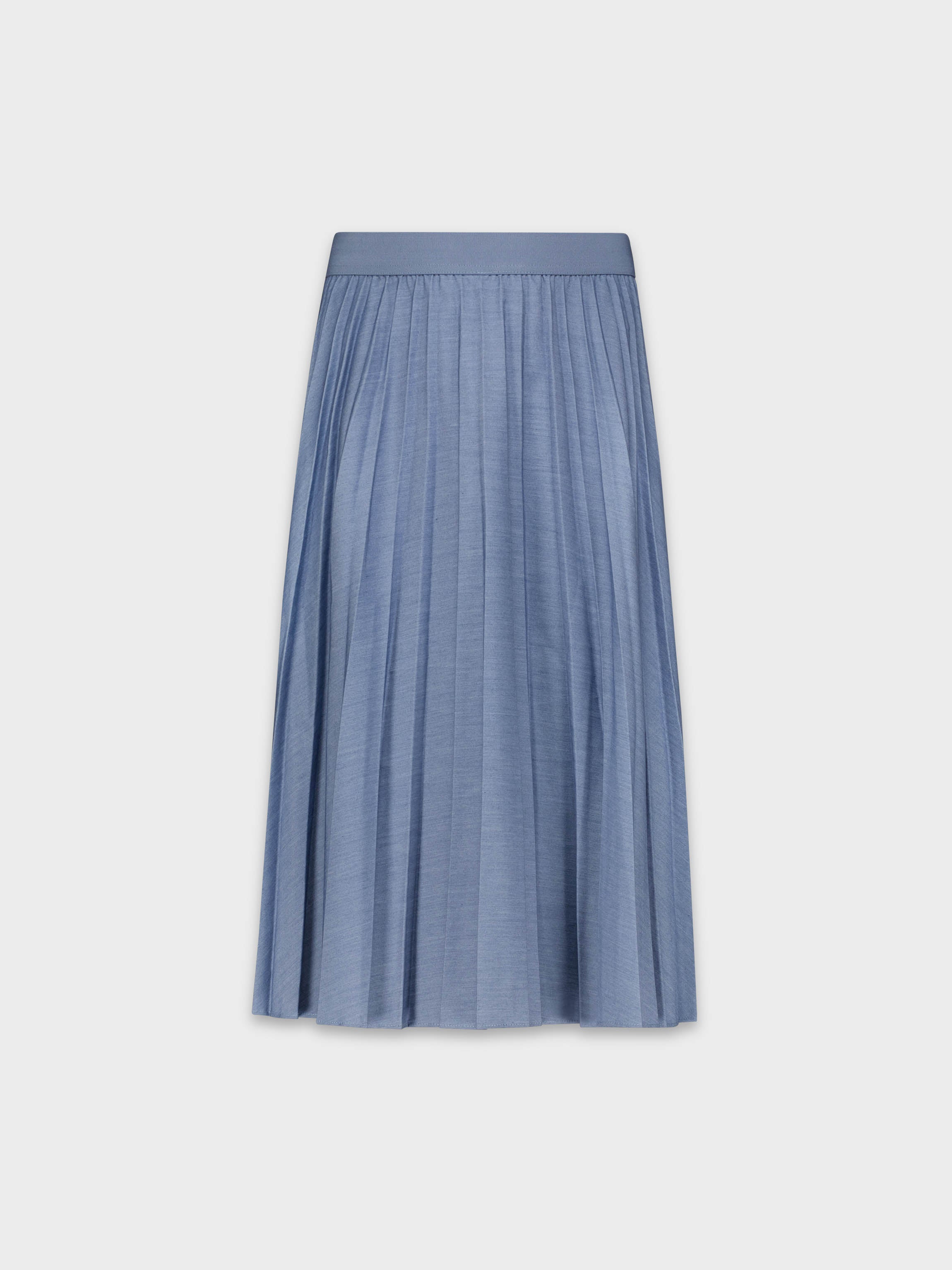 PLEATED SKIRT 27&quot;- LIGHT DENIM