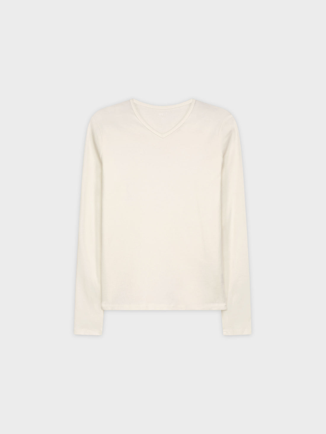 BASIC HIGH V TEE LS-CREAM