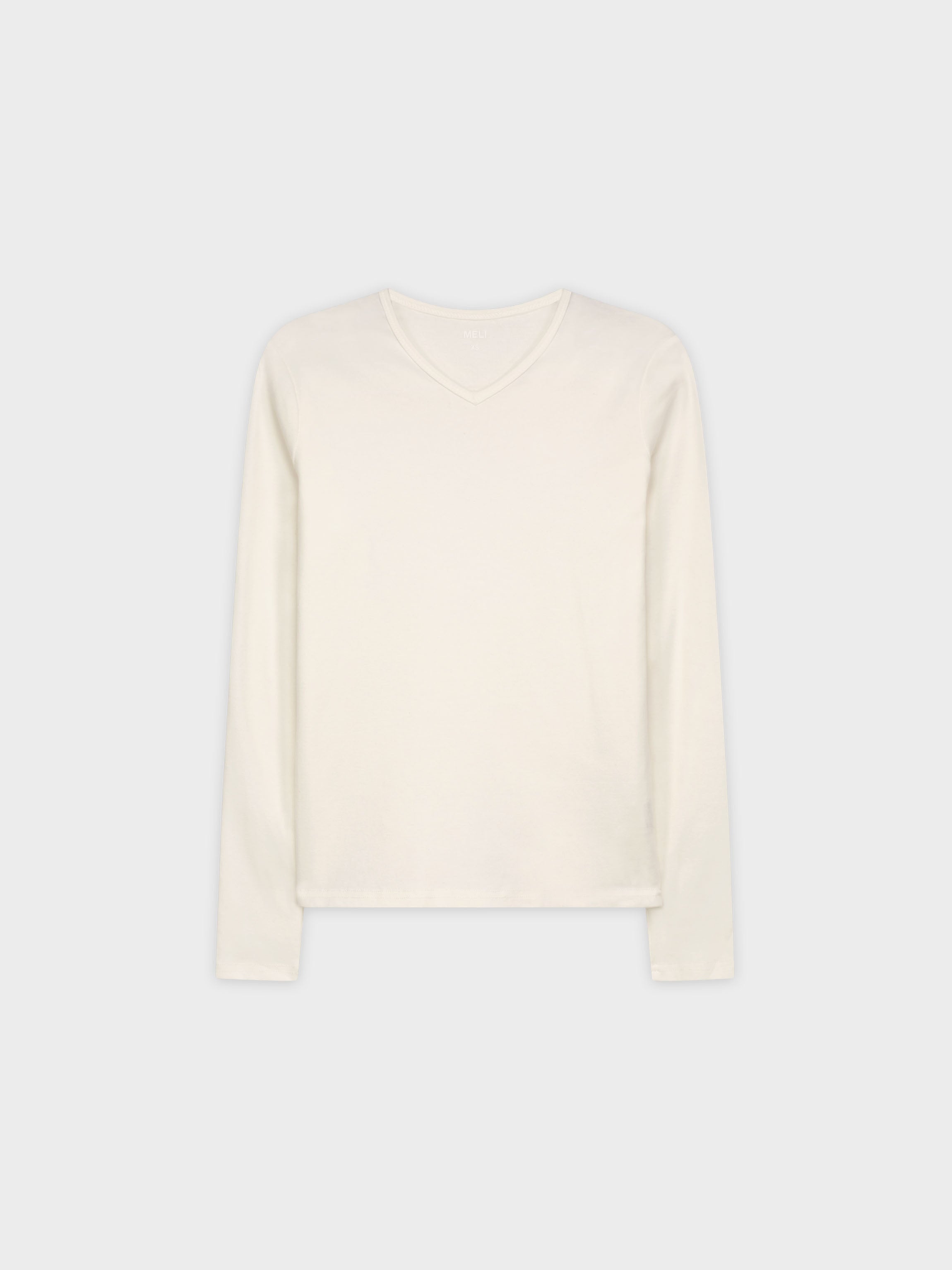 basic high v tee ls-cream 