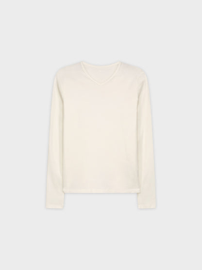 basic high v tee ls-cream 