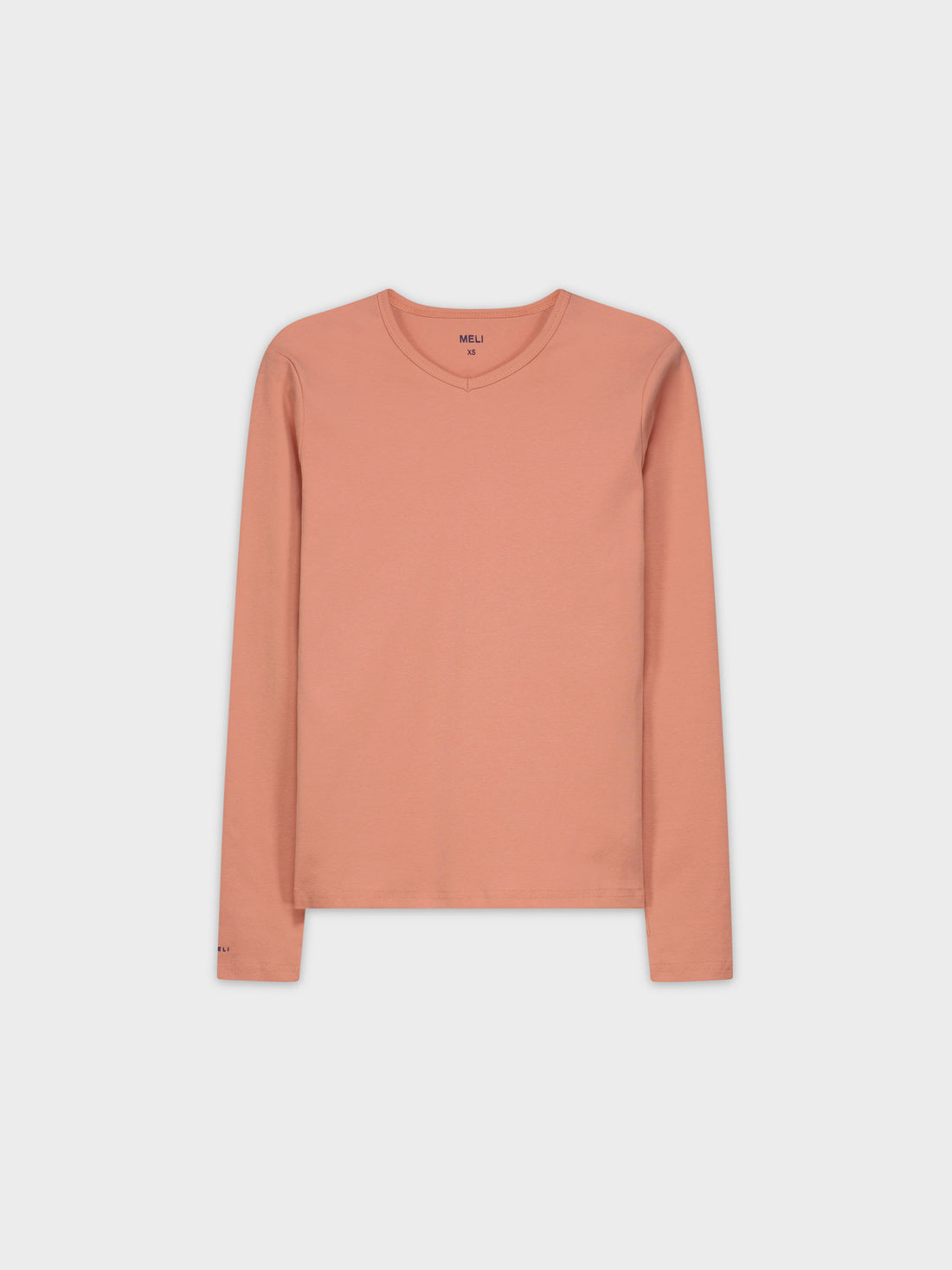 BASIC HIGH V TEE LS-PEACH