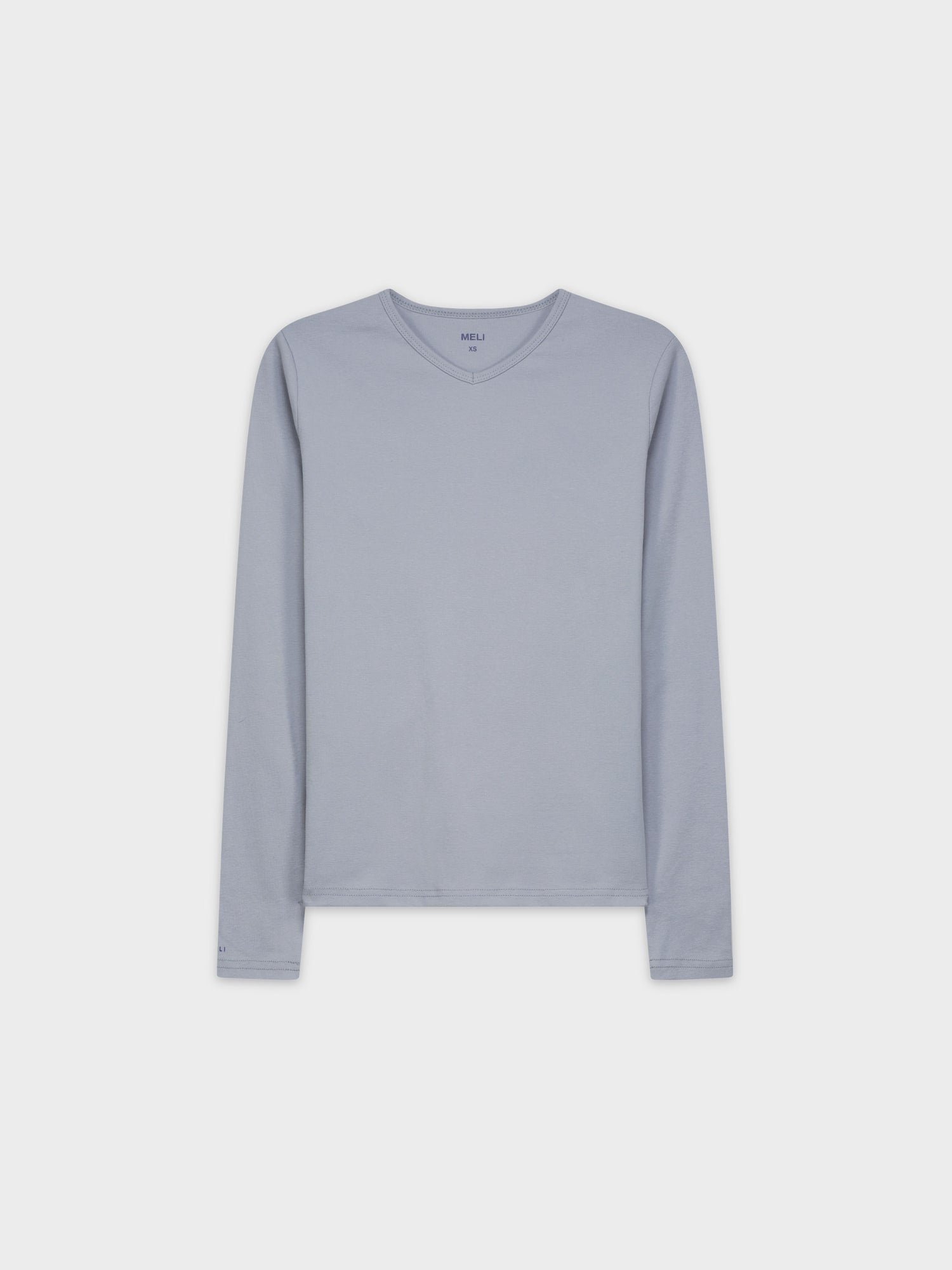 BASIC HIGH V TEE LS-SKY BLUE