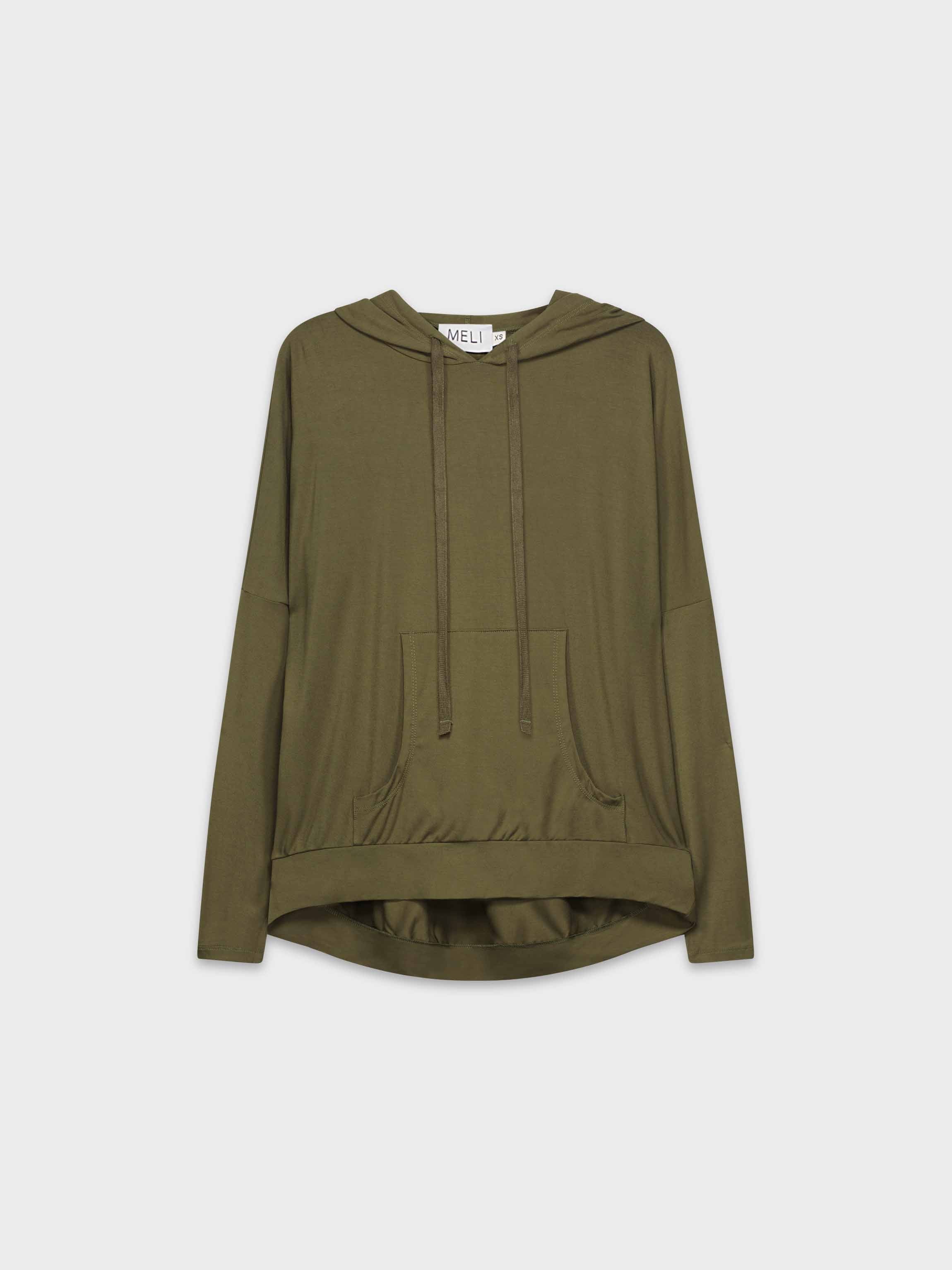 TSHIRT HOODIE-OLIVE