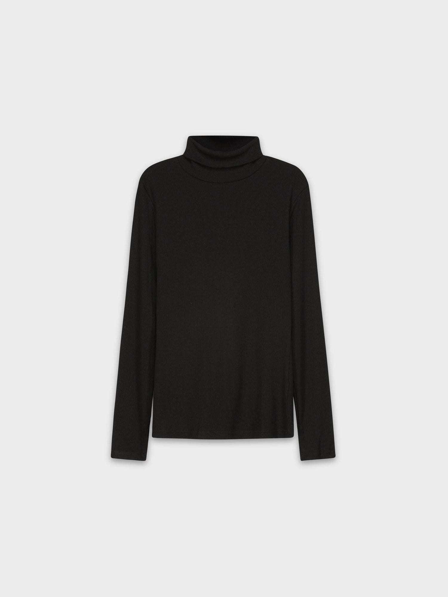 RIBBED TURTLENECK-BLACK