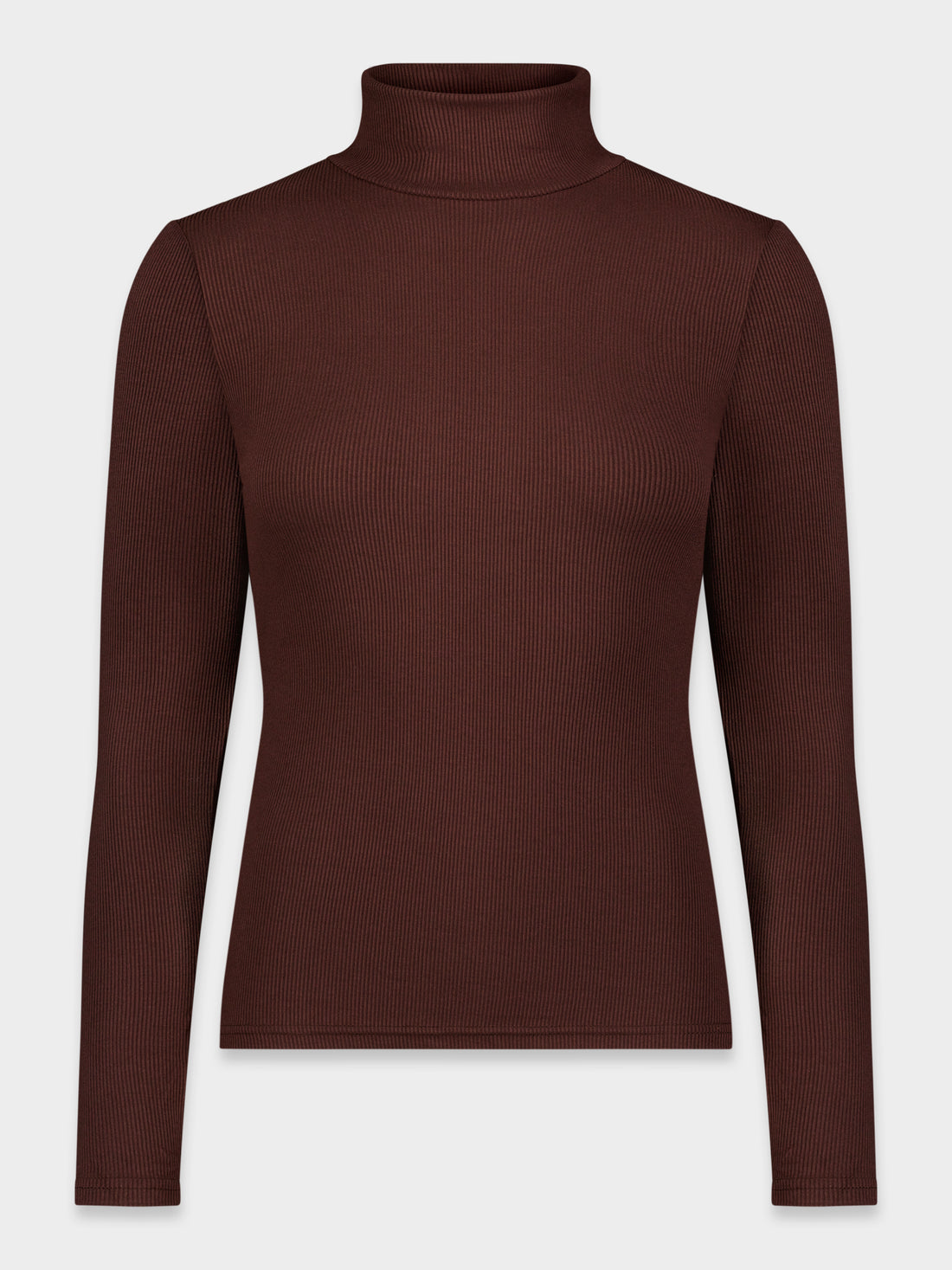 RIBBED TURTLENECK-BROWN