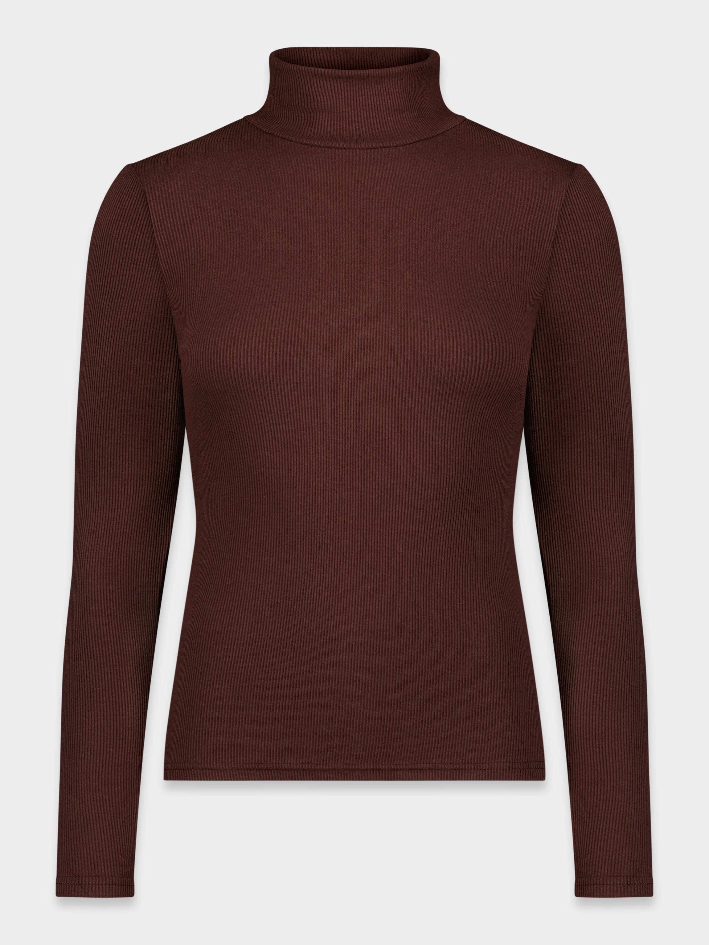 RIBBED TURTLENECK-BROWN