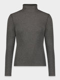RIBBED TURTLENECK-HEATHER GREY