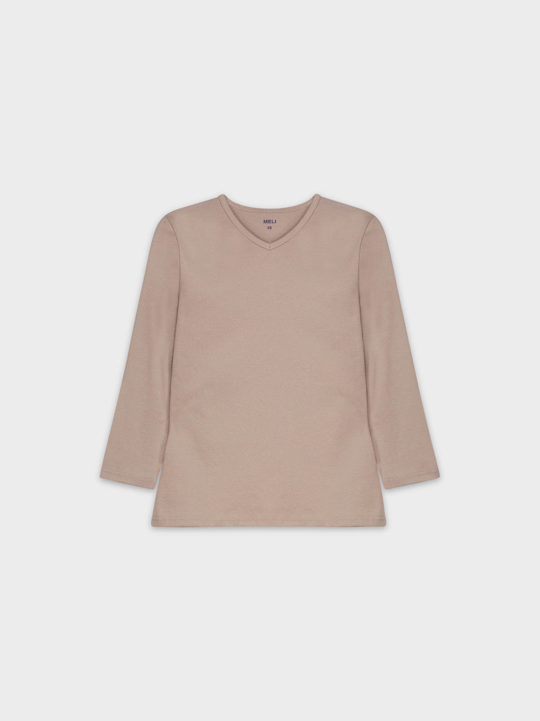 BASIC HIGH V TEE 3Q-DUSTY MAUVE