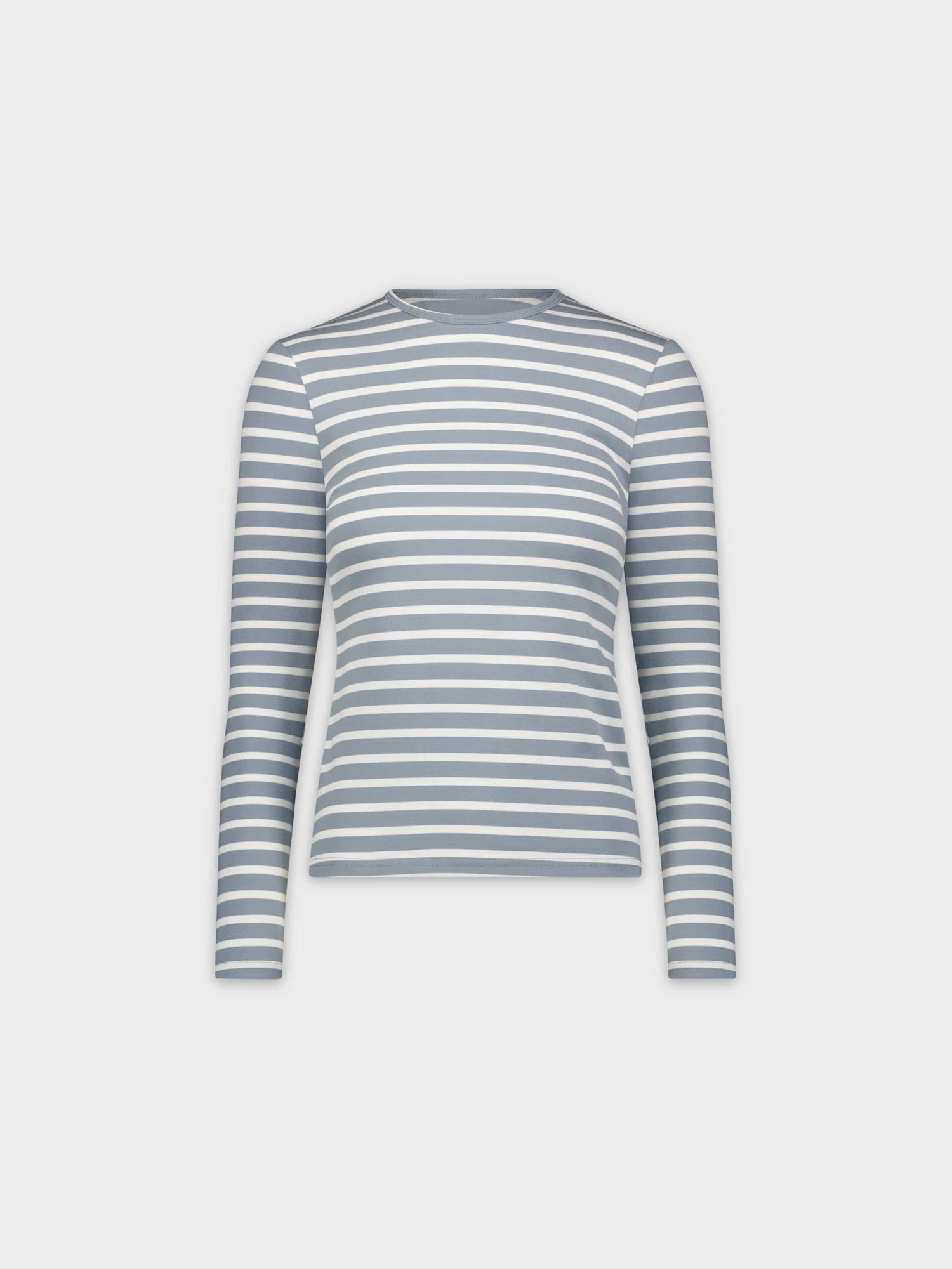 STRIPED BASIC CREW-LIGHT BLUE/WHITE