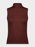 SLEEVELESS MODAL TURTLENECK-BROWN