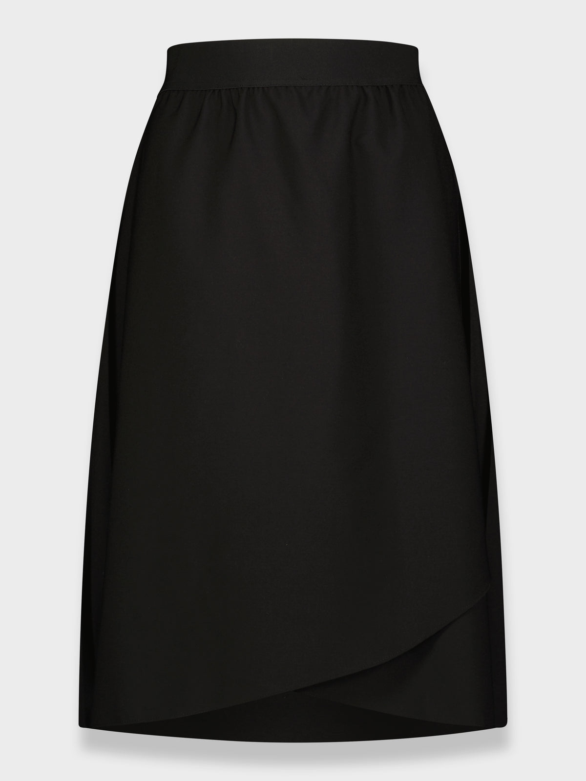 FLAT FRONT PLEATED SKIRT 35"-BLACK