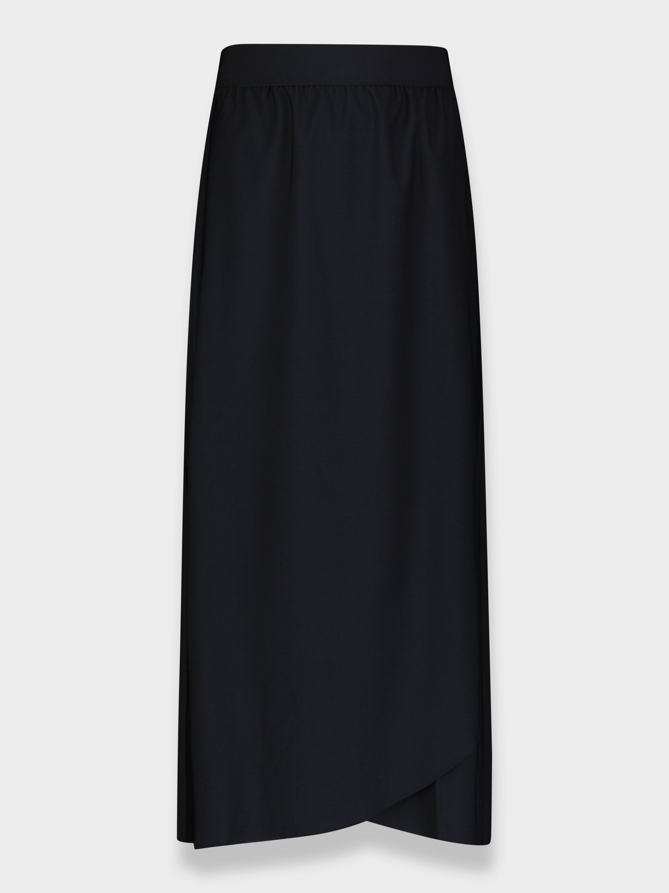 FLAT FRONT PLEATED SKIRT 35&quot;-NAVY