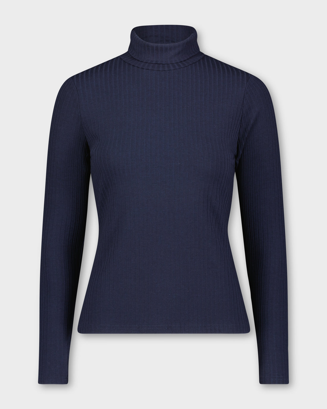 WIDE RIBBED TURTLENECK-NAVY