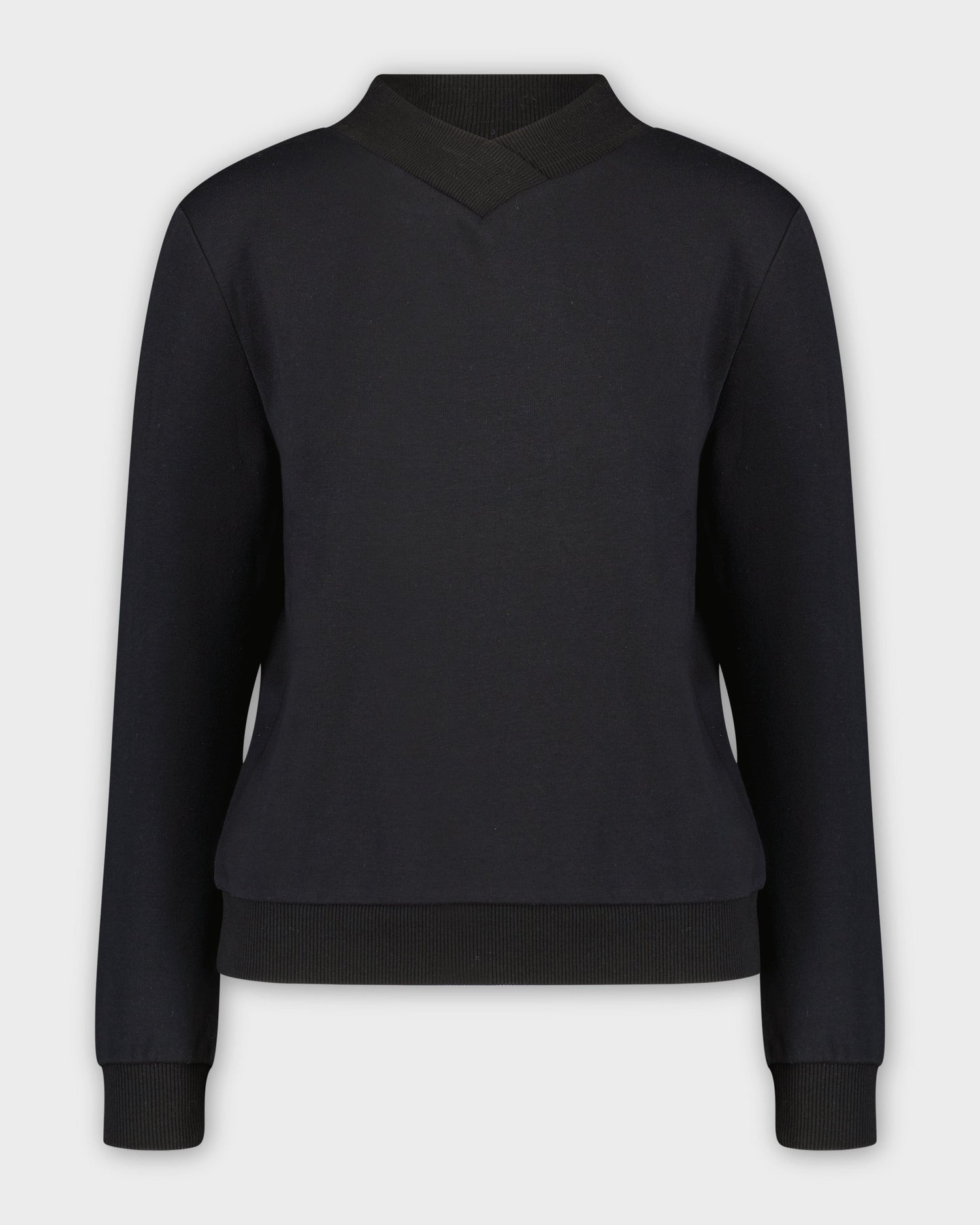 SUDADERA CUELLO V CANAL-NEGRO