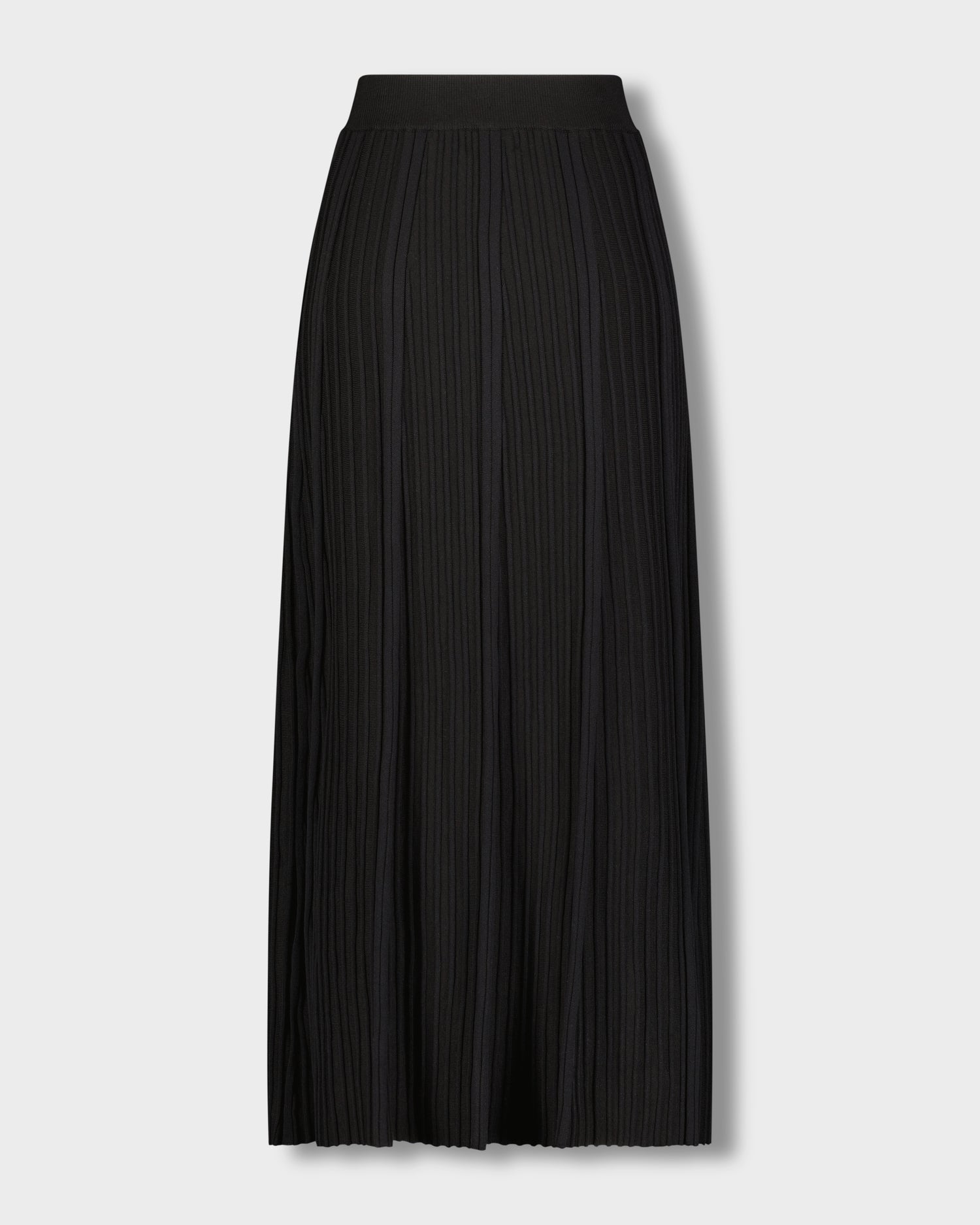 MIXED RIBBED SKIRT-BLACK