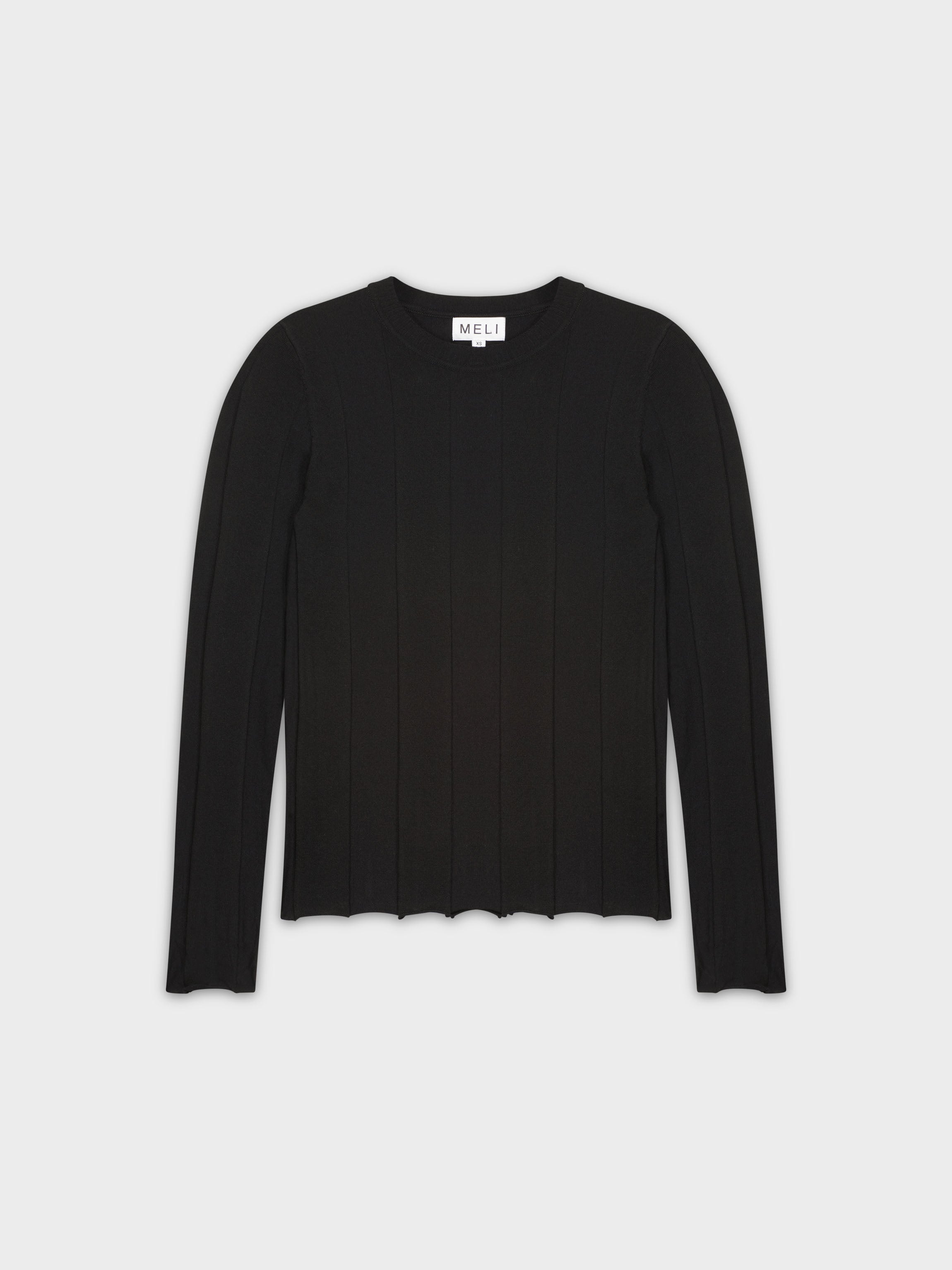 WIDE RIBBED SWEATER-BLACK – Fame on Central