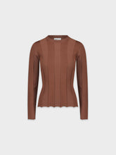 WIDE RIBBED SWEATER-BROWN