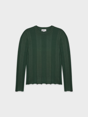 WIDE RIBBED SWEATER-GREEN
