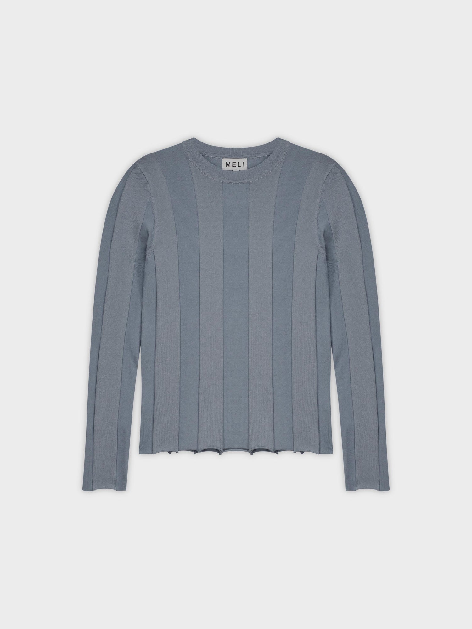 WIDE RIBBED SWEATER-LIGHT BLUE