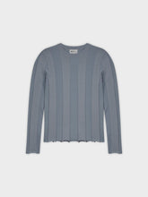 WIDE RIBBED SWEATER-LIGHT BLUE
