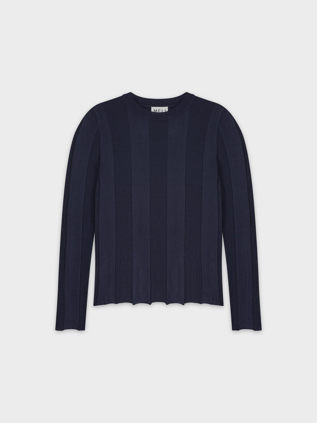 WIDE RIBBED SWEATER-NAVY