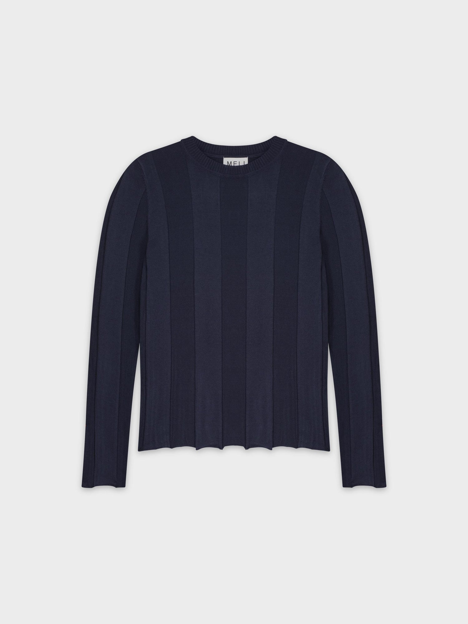 WIDE RIBBED SWEATER-NAVY