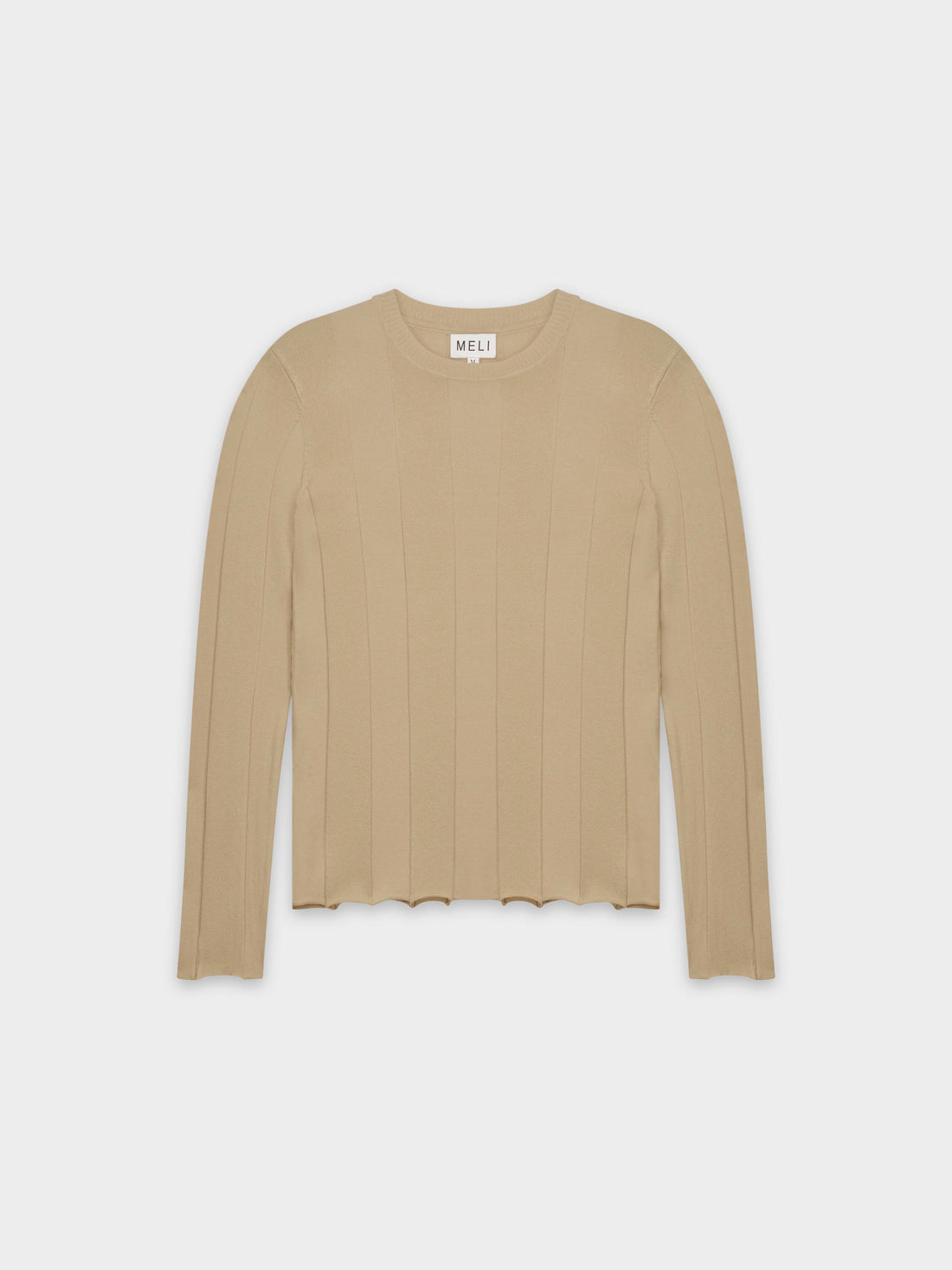 WIDE RIBBED SWEATER-TAN