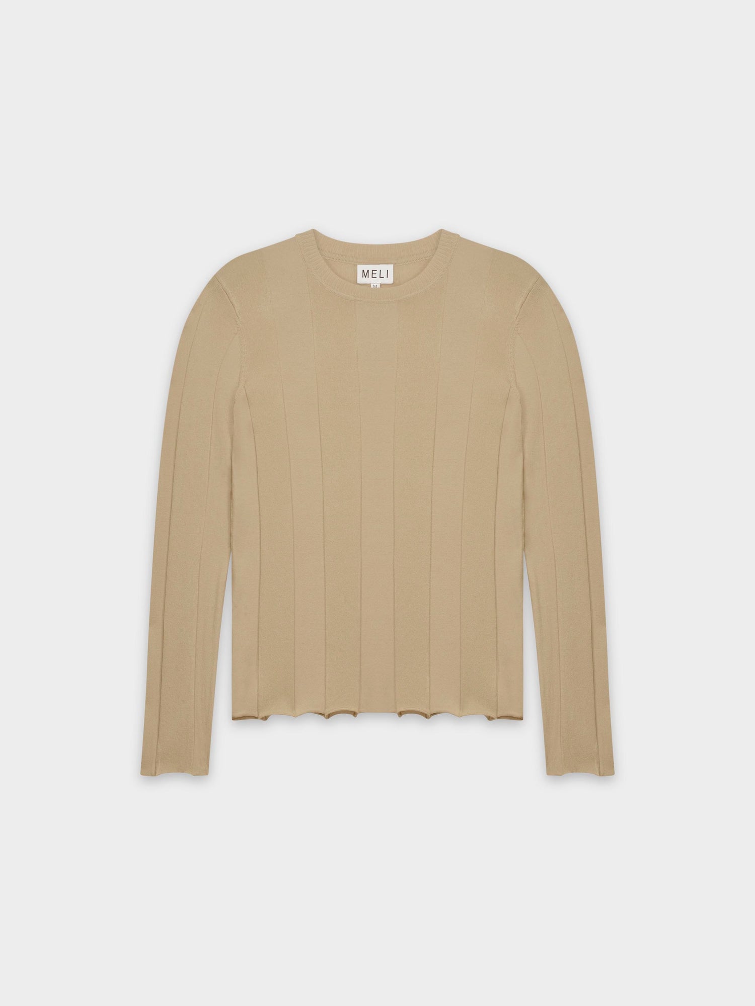 WIDE RIBBED SWEATER-TAN