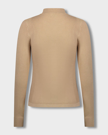 Basic Mock Neck Turtleneck - Taupe