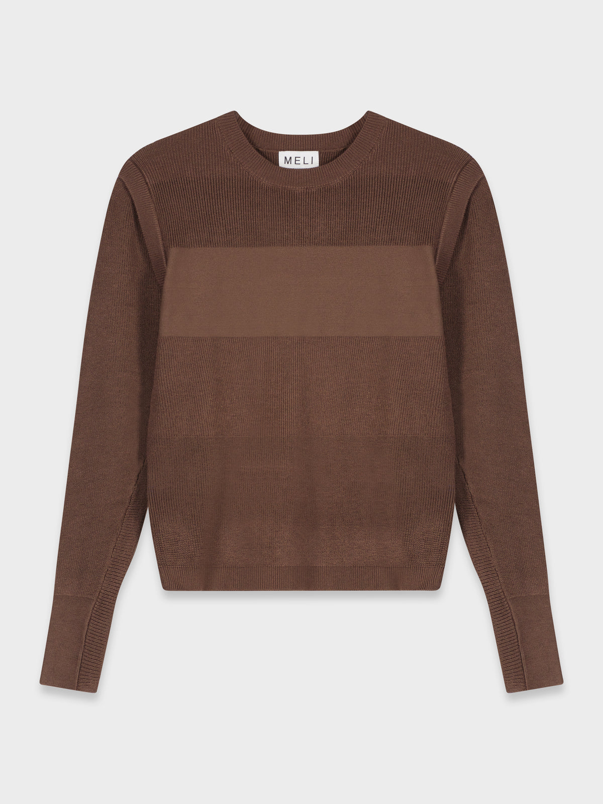 THICK STRIPE SWEATER-BROWN