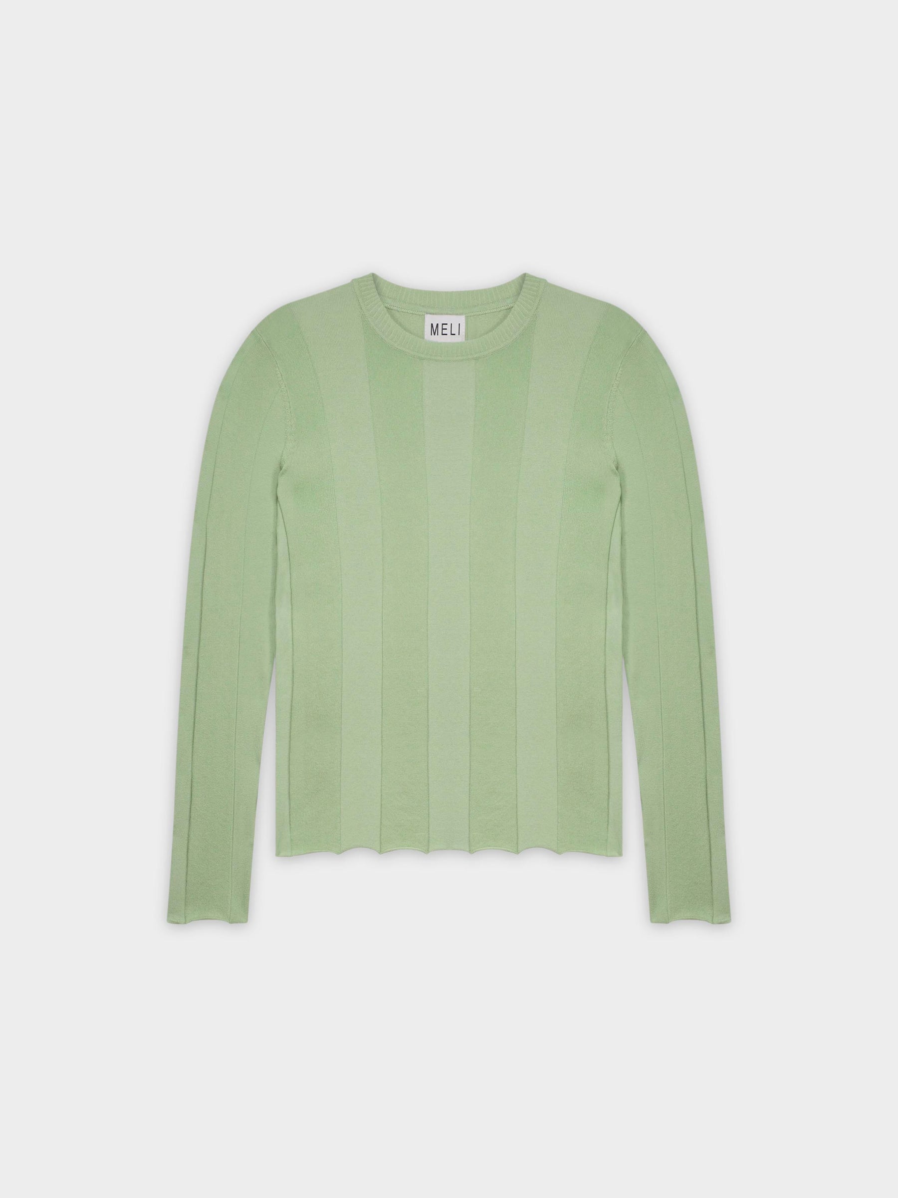 WIDE RIBBED SWEATER-SAGE GREEN