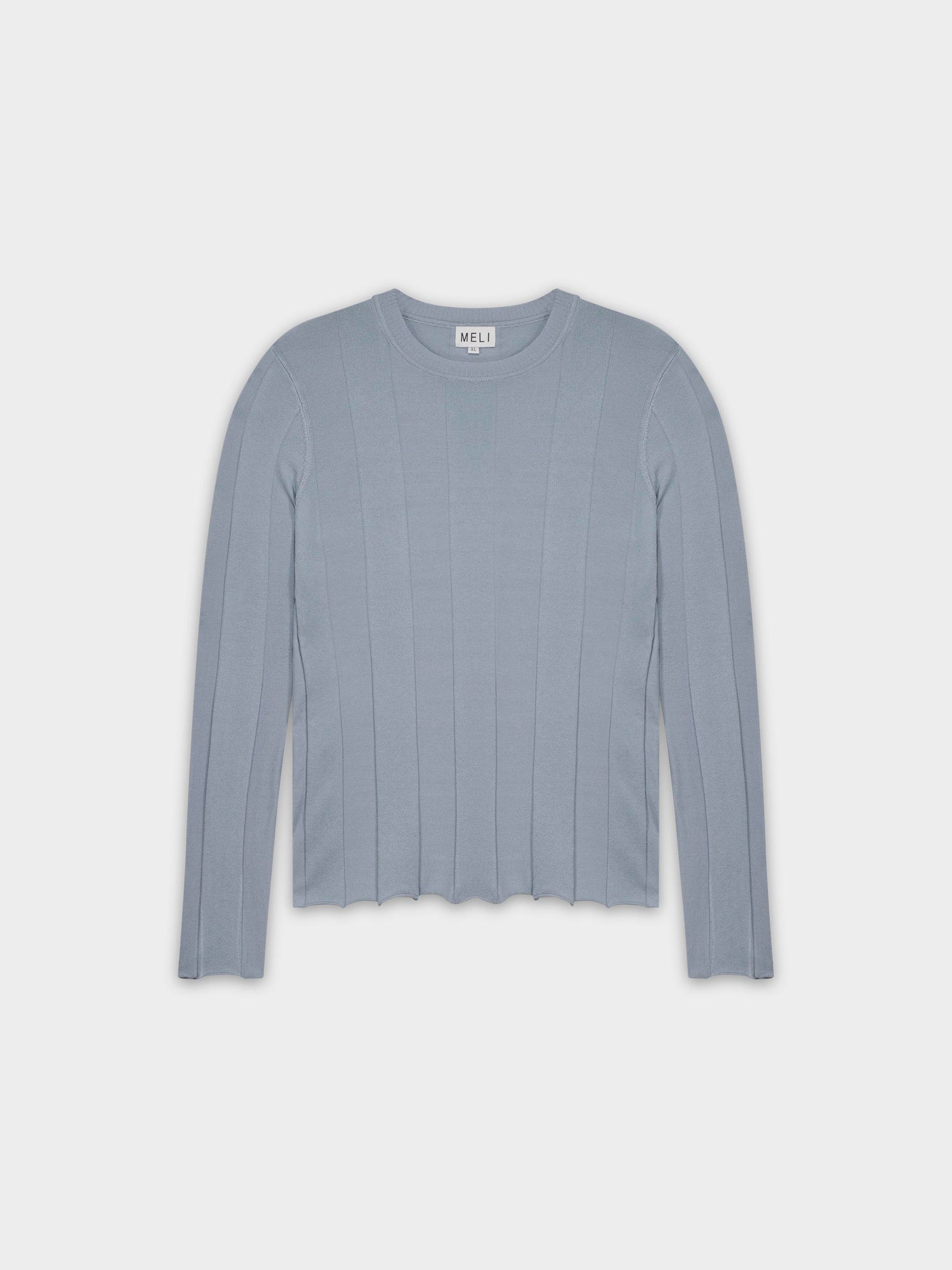 WIDE RIBBED SWEATER-STEEL BLUE