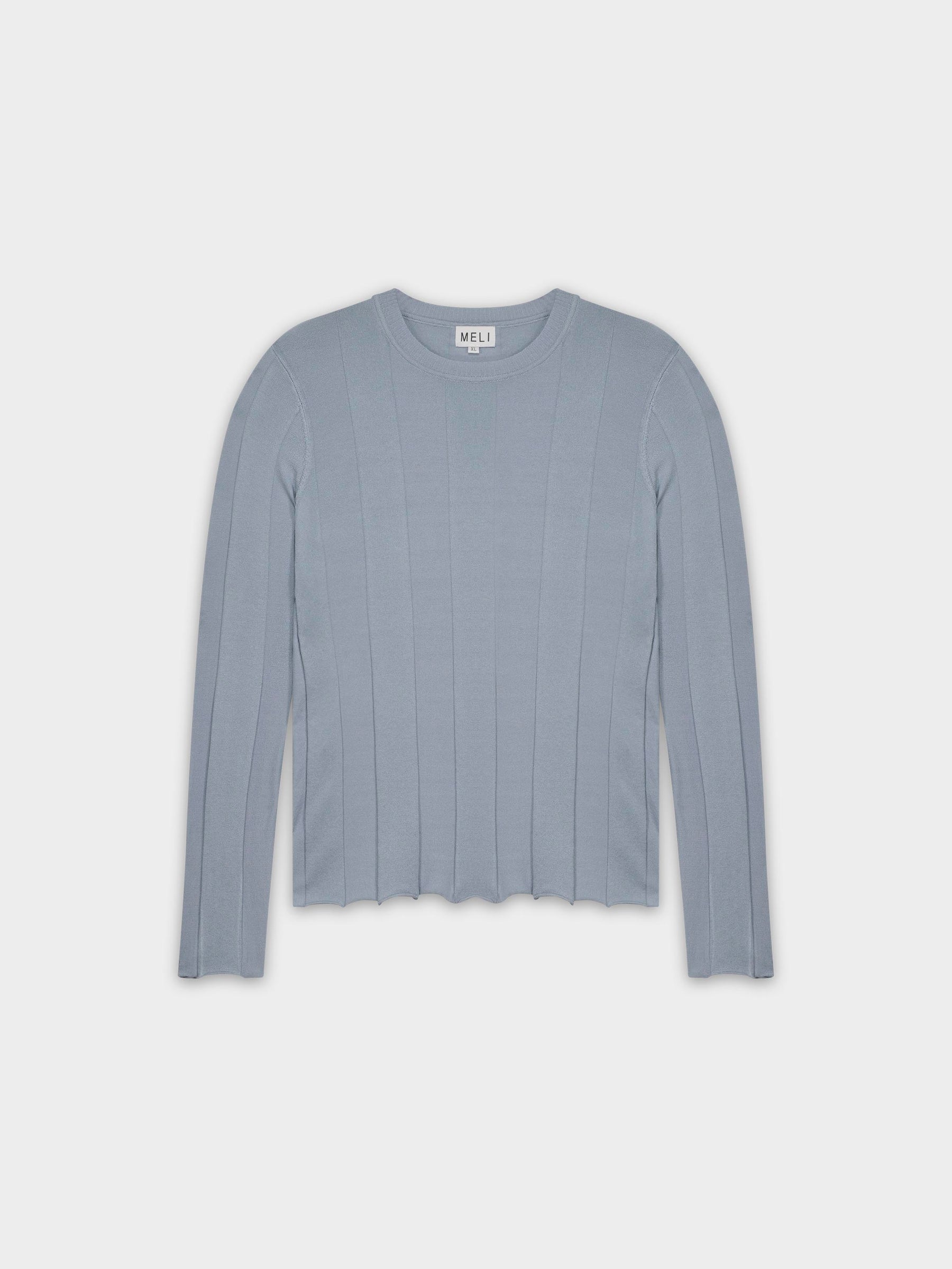 WIDE RIBBED SWEATER-STEEL BLUE