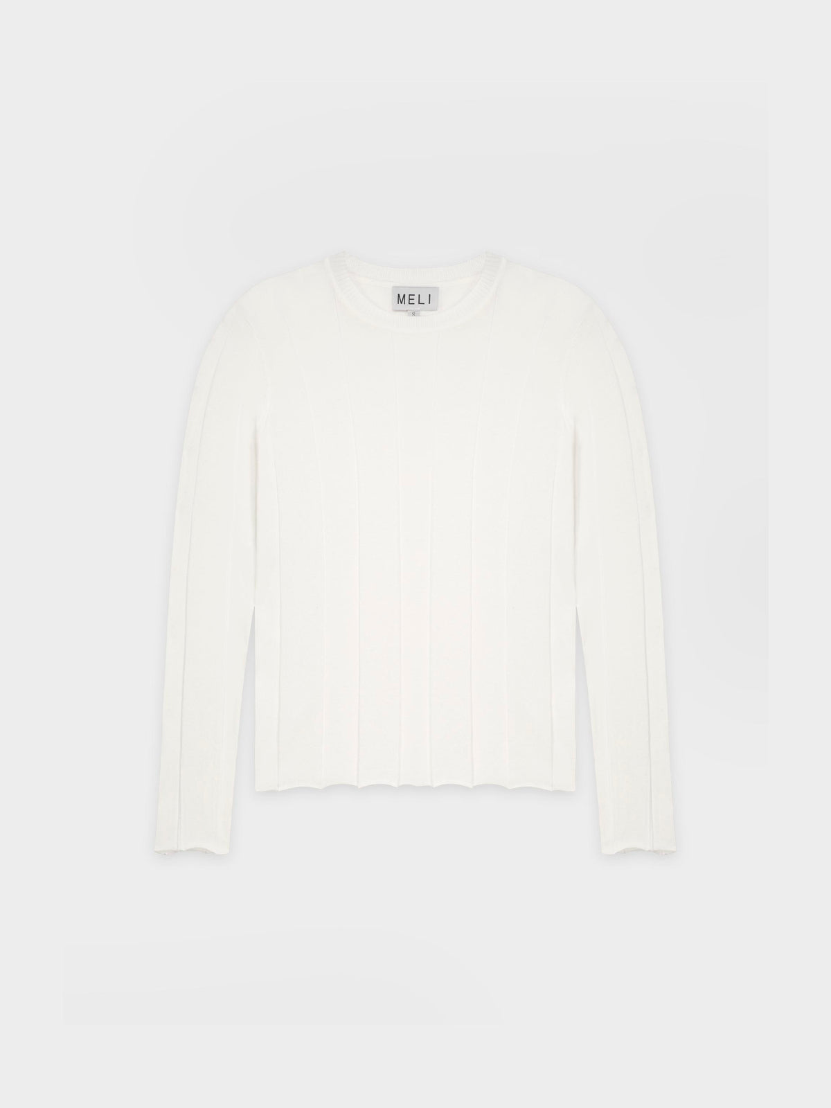 WIDE RIBBED SWEATER-WHITE