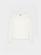 WIDE RIBBED SWEATER-WHITE
