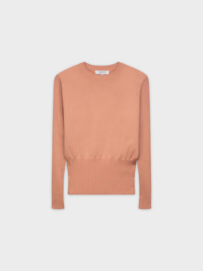 RIBBED WAISTED SWEATER-PEACH