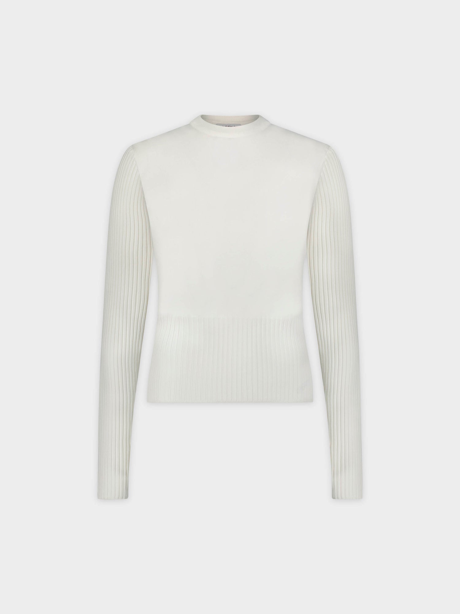 RIBBED WAISTED SWEATER-CREAM