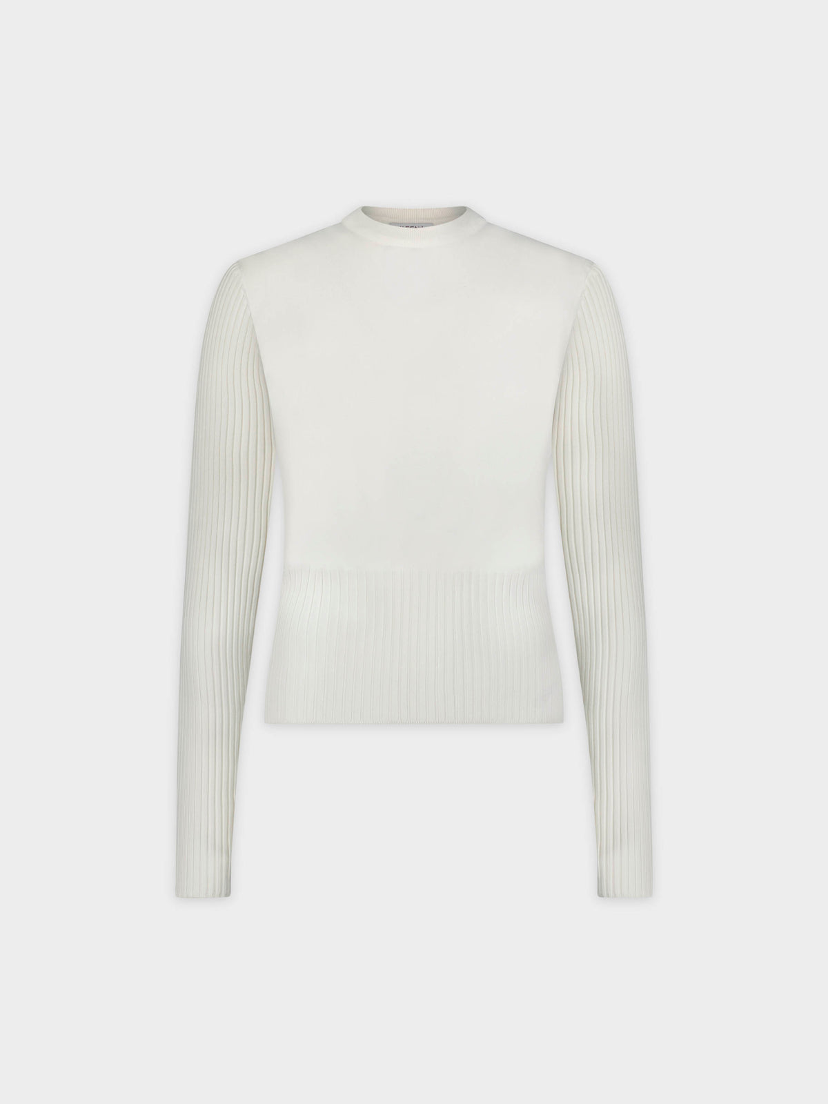 RIBBED WAISTED SWEATER-CREAM