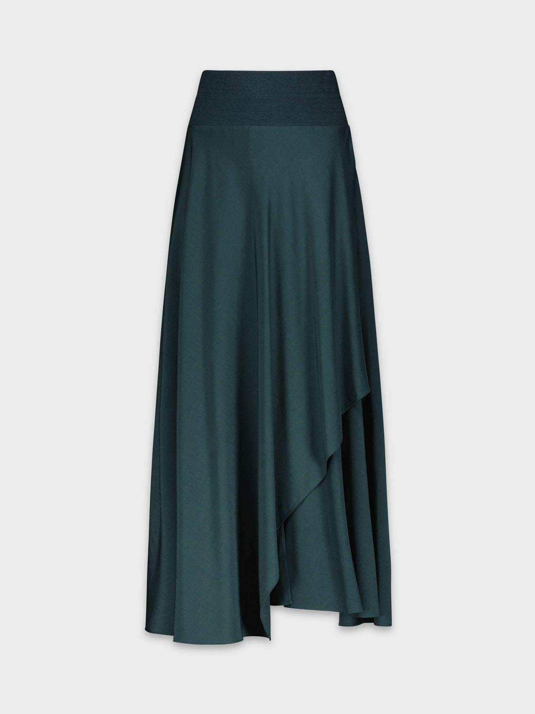 RIBBED TOP LAYERED SKIRT-GREEN