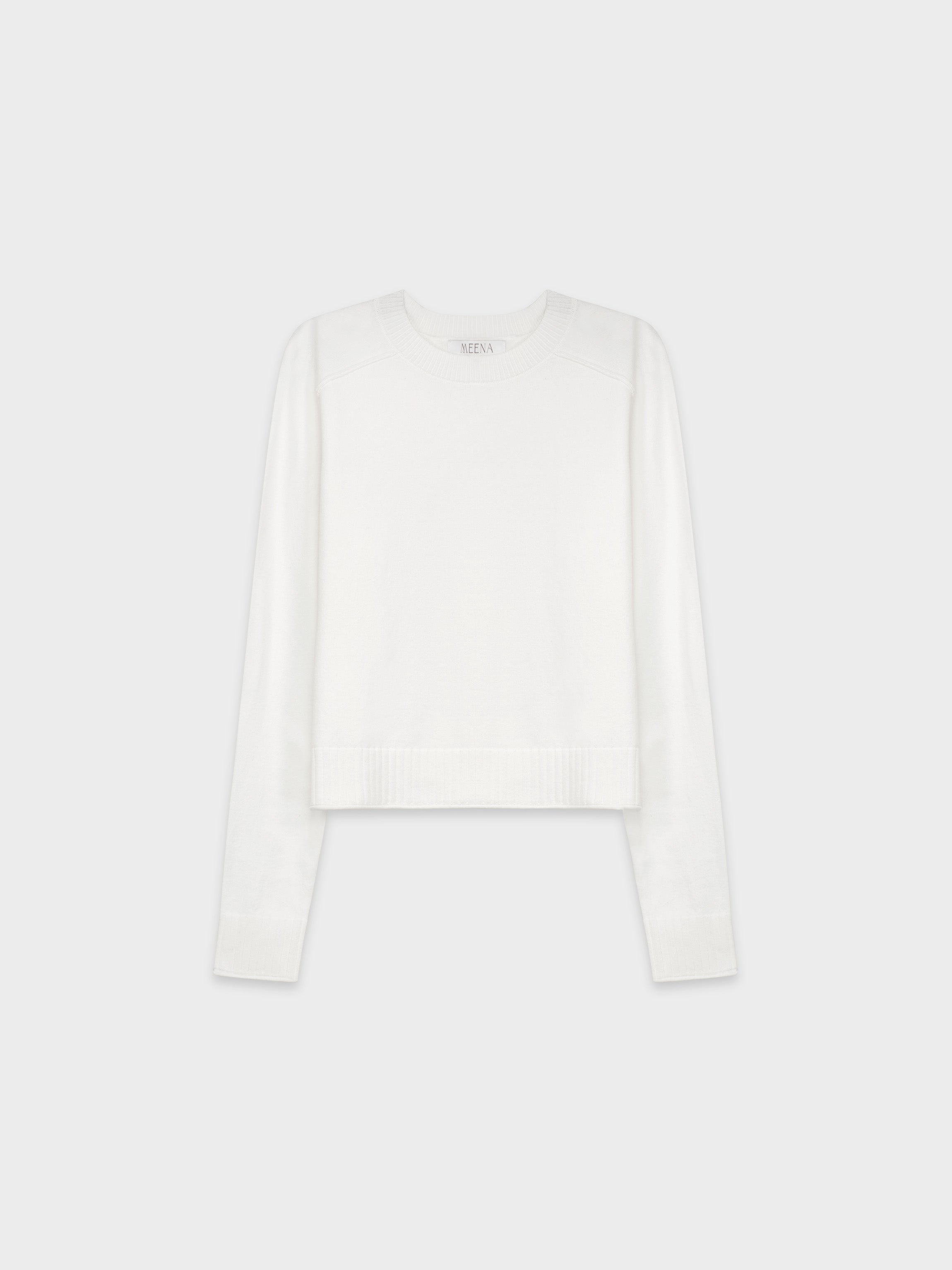 RIBBED BAND SWEATER-PURE WHITE