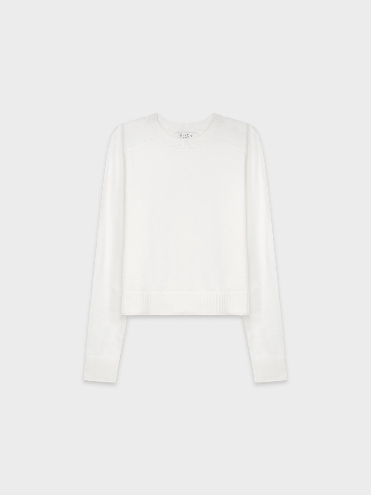 RIBBED BAND SWEATER-PURE WHITE
