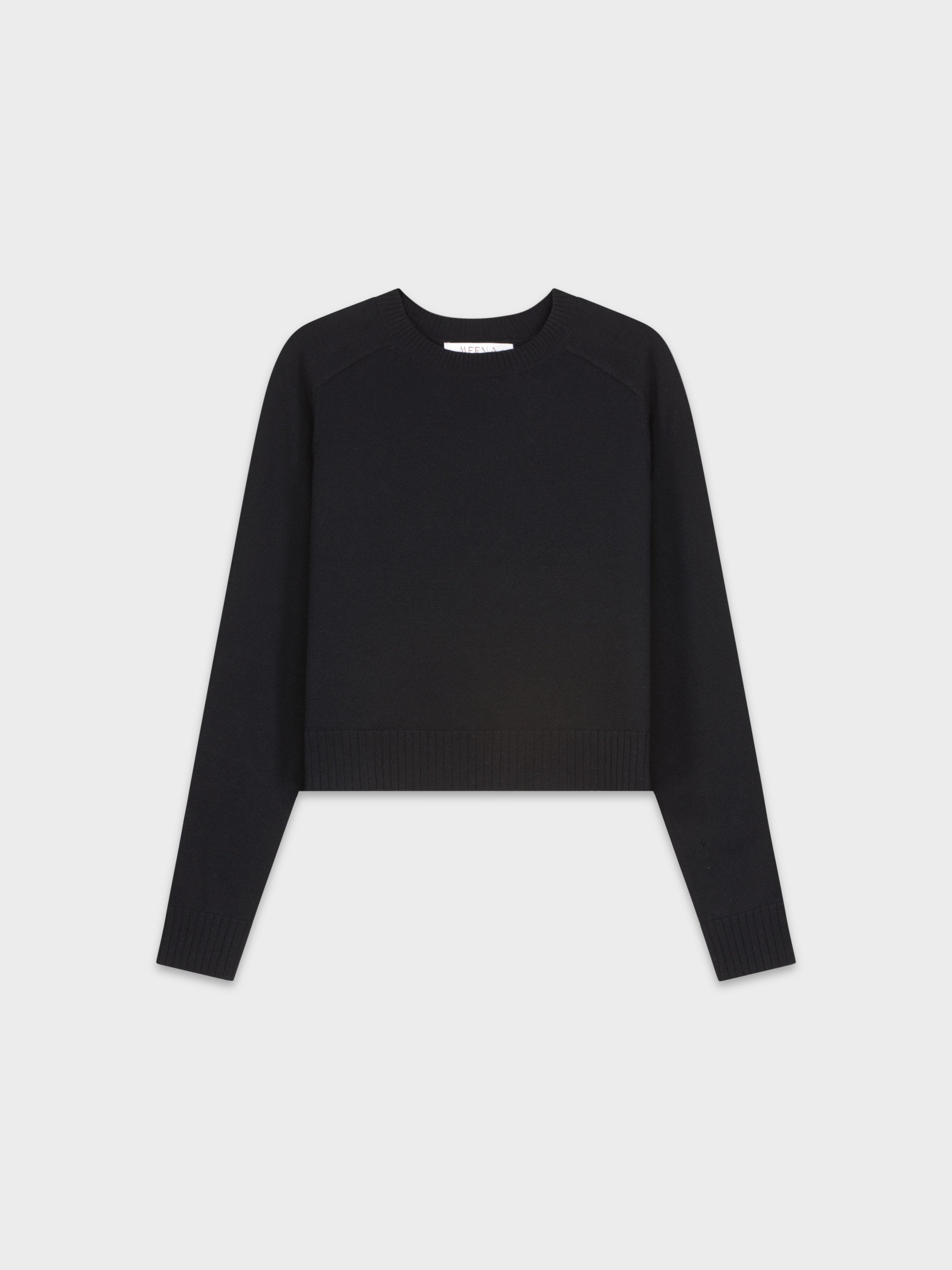 RIBBED BAND SWEATER-BLACK