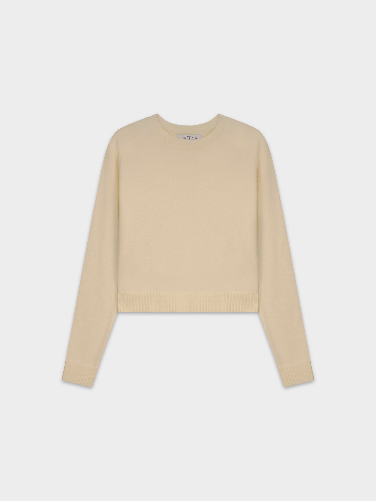 RIBBED BAND SWEATER-CREAM