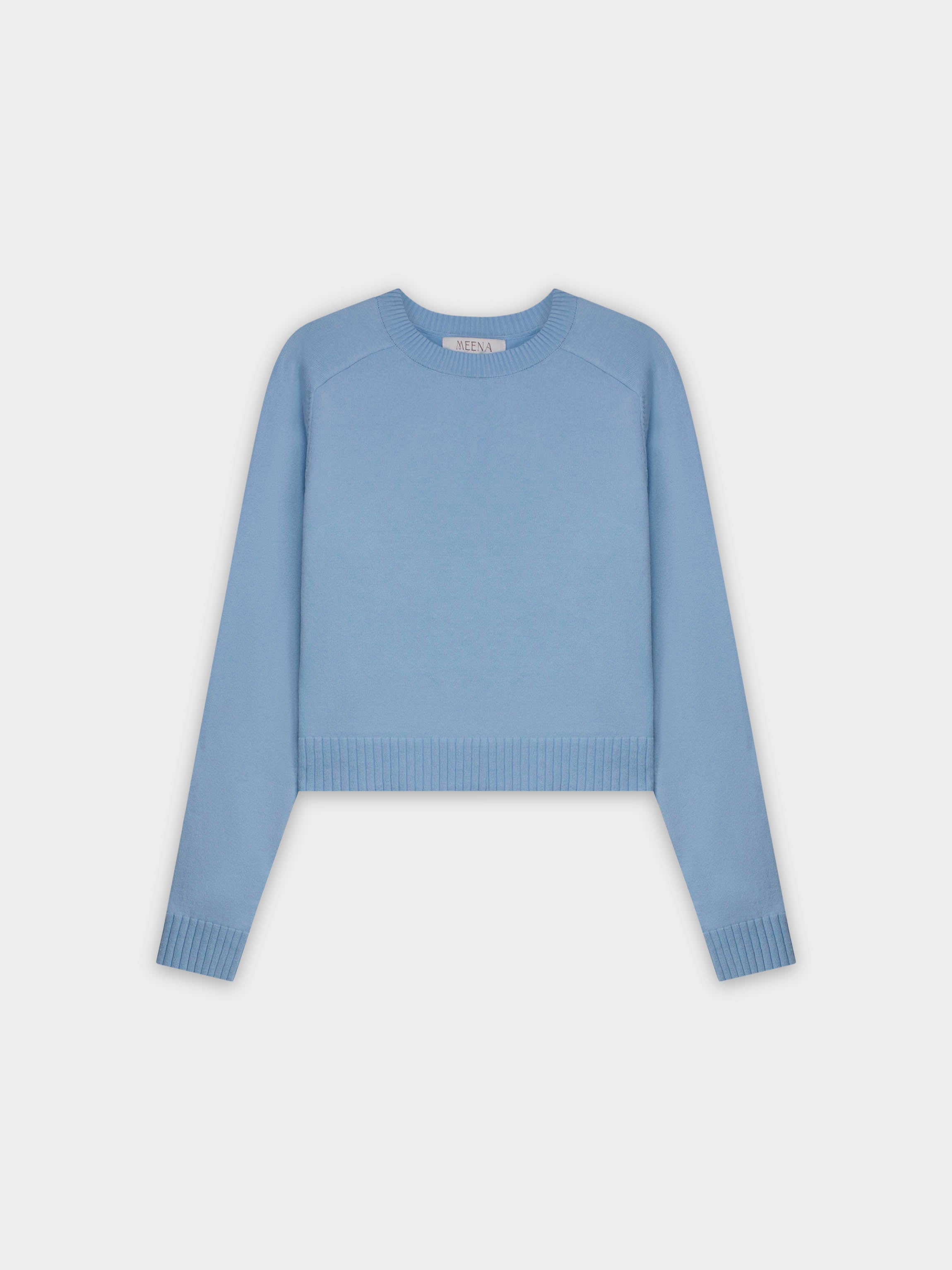 RIBBED BAND SWEATER-OCEAN BLUE