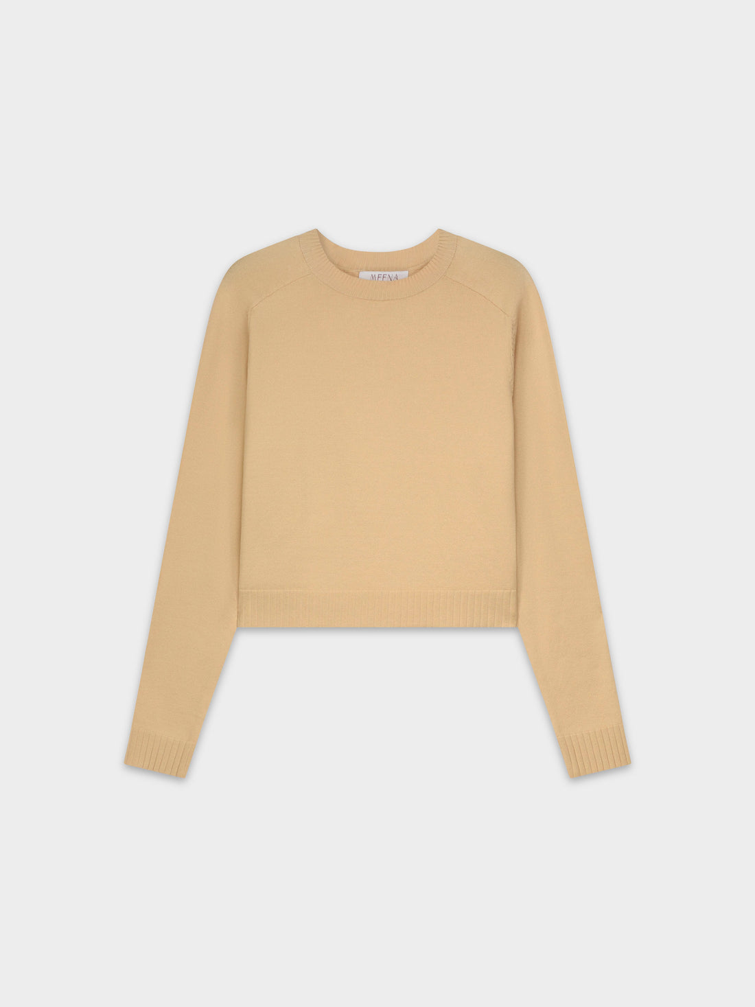 RIBBED BAND SWEATER-TAN