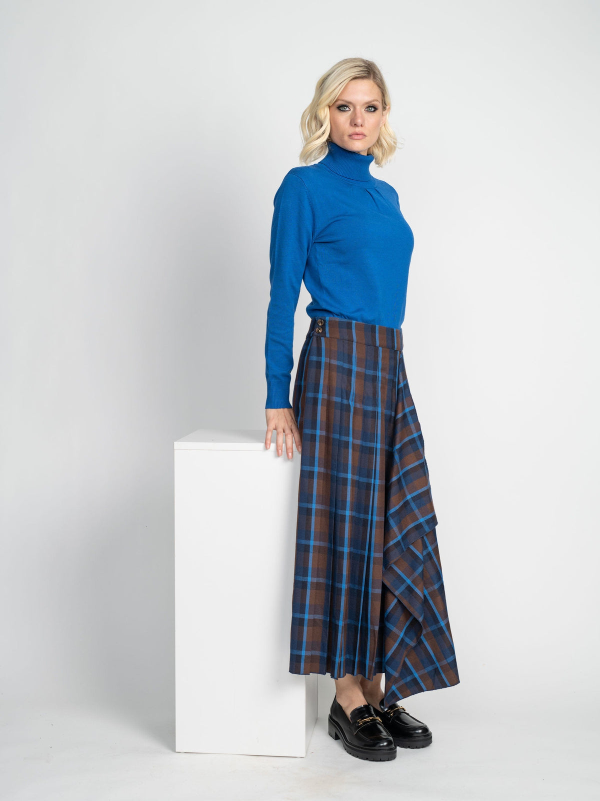 PLAID RUFFLE SKIRT