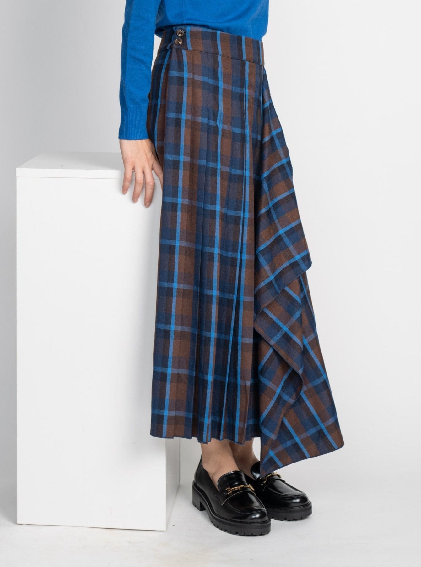 PLAID RUFFLE SKIRT