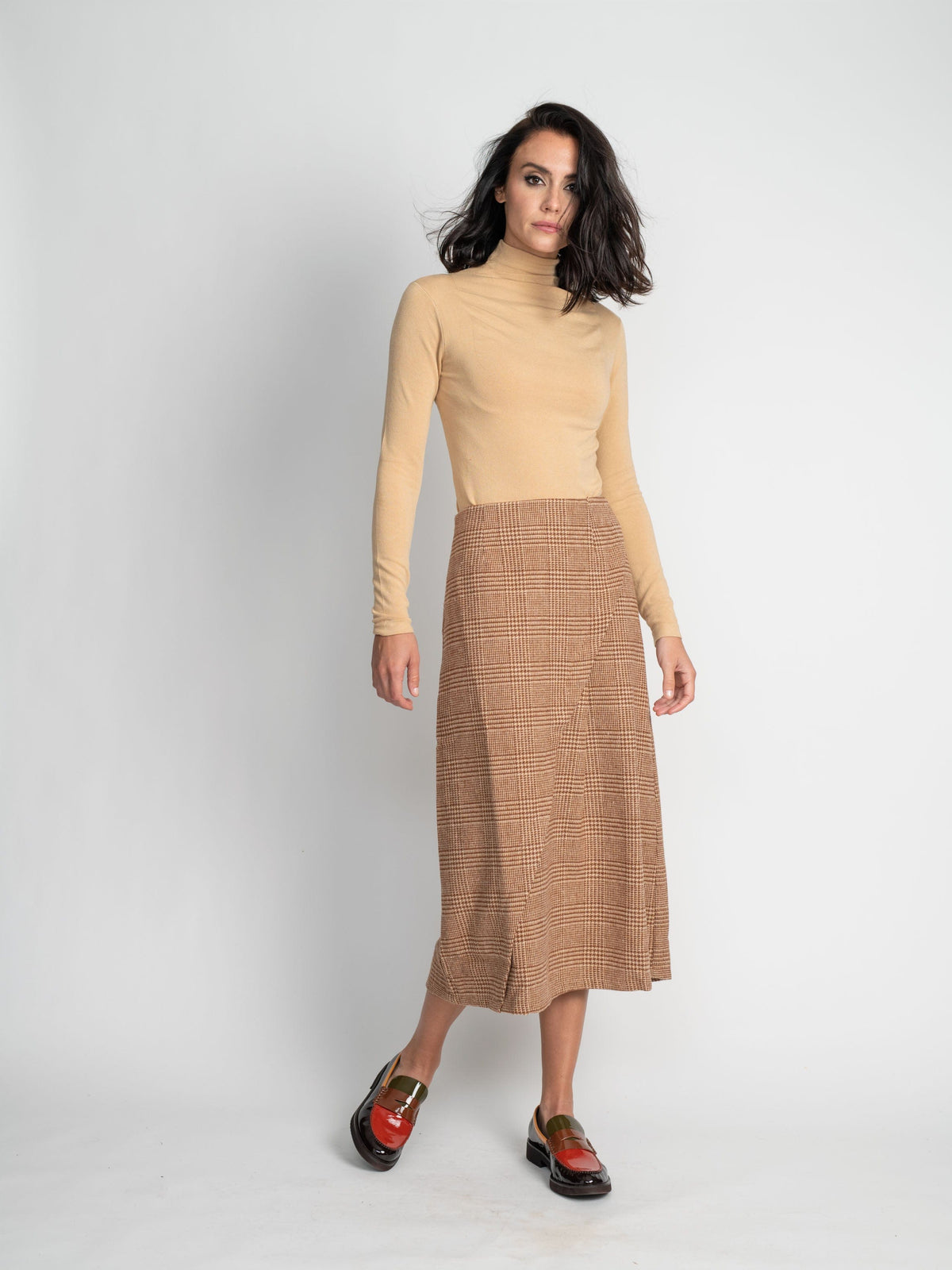 PLAID WRAP SKIRT